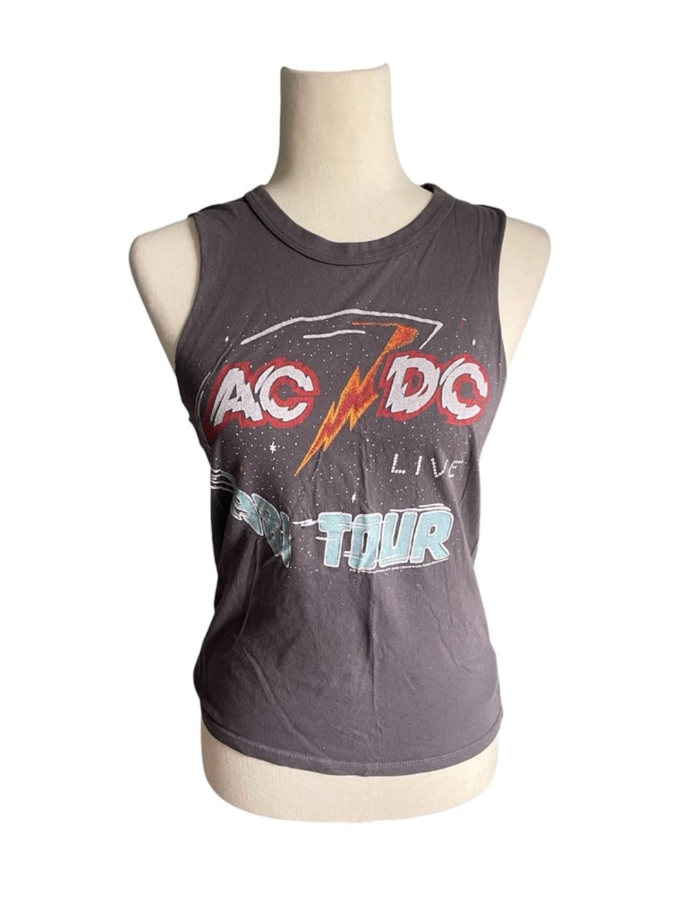 AC/DC Live 1981 Tour Band Tee Muscle Shirt Tank Small